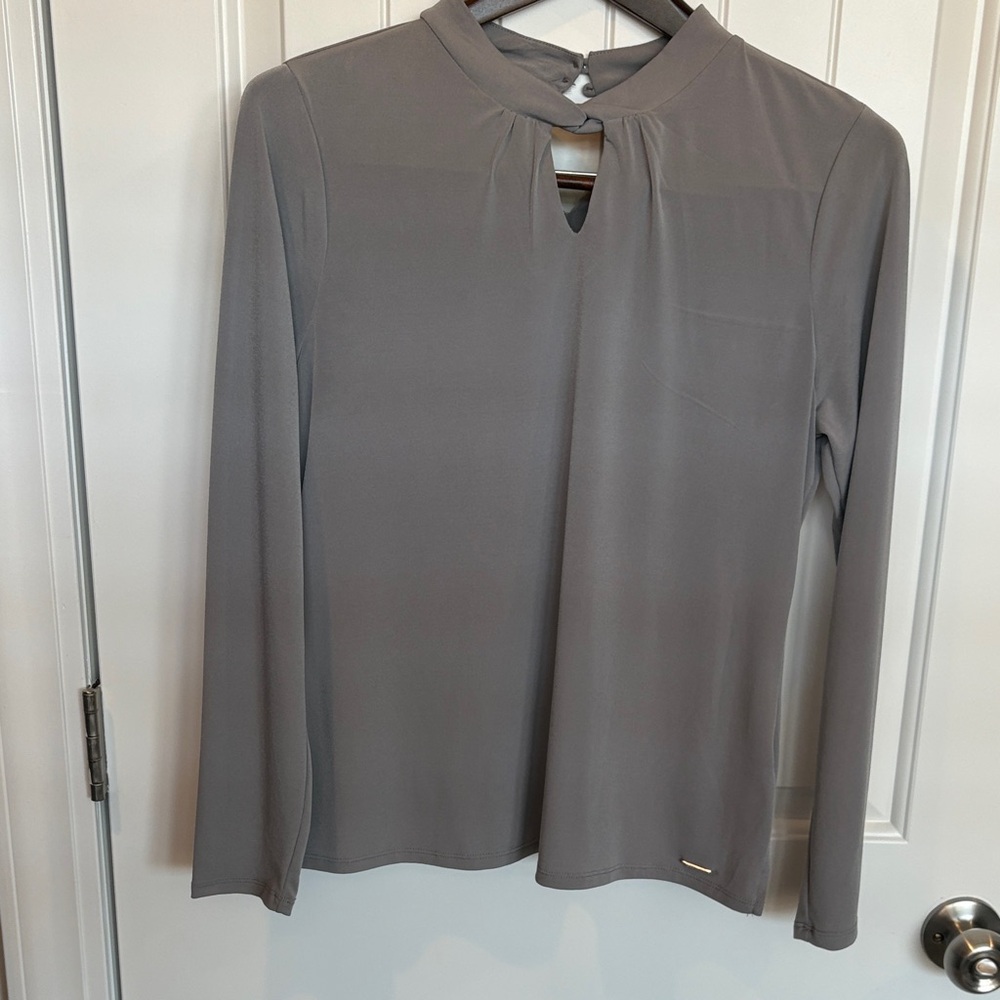 Calvin Klein Gray Long Sleeve Top